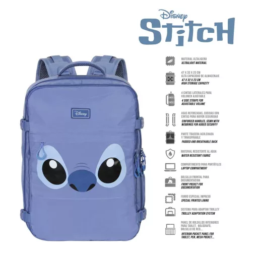 Disney Lilo és Stitch, A csillagkutya Military hátizsák, utazótáska (33x47x23cm)