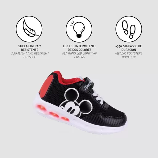 Disney Mickey LED-es villogó, világító utcai gyerekcipő