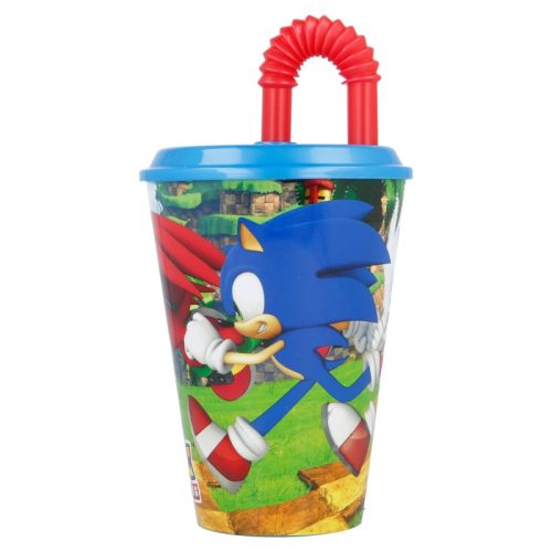 Sonic, a sündisznó műanyag szívószálas pohár 430ml