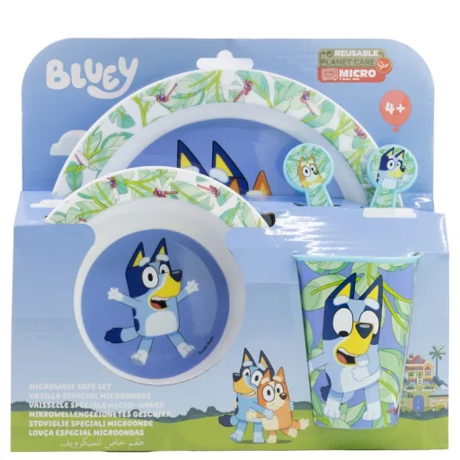 Bluey 5 részes műanyag mikrózható étkészlet