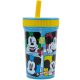 Disney Mickey műanyag, szivárgásmentes szilikon szívószálas pohár 420ml