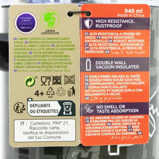 Minecraft rozsdamentes acél termoszbögre 940ml