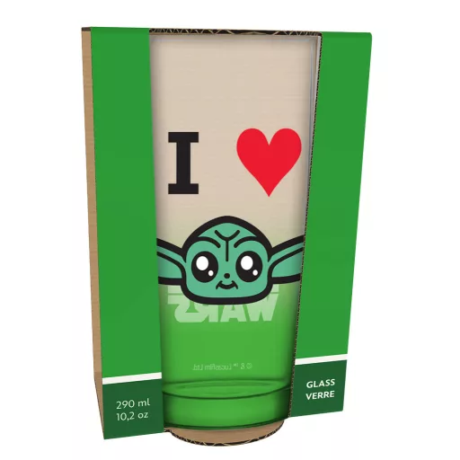 Star Wars Baby Yoda prémium üveg pohár 290 ml