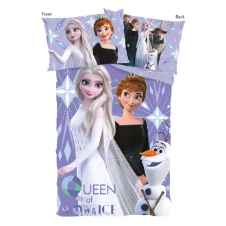   Disney Jégvarázs Queen of Snow & Ice gyerek ágyneműhuzat 100×135 cm, 40×60 cm