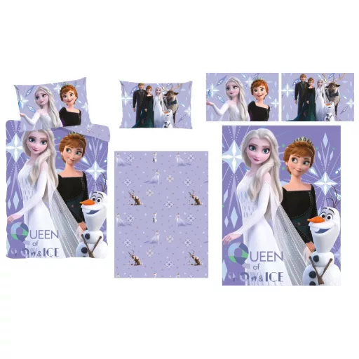 Disney Jégvarázs Queen of Snow & Ice gyerek ágyneműhuzat 100×135 cm, 40×60 cm