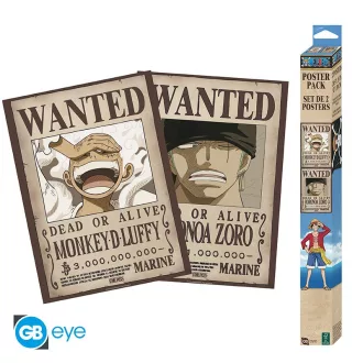 One Piece Set 2 Poszters Chibi 52x38cm Wanted Luffy & Zoro