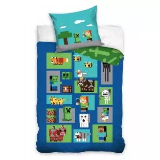 Minecraft ágyneműhuzat garnitúra 160X200cm, 70x80cm