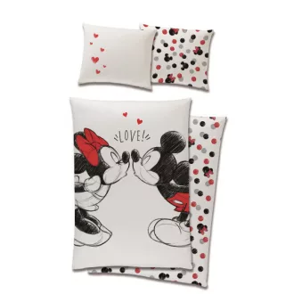 Disney Mickey Love ágyneműhuzat garnitúra 140x200cm, 65x65cm