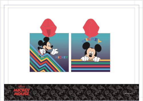 Disney Mickey egér strand törölköző, poncsó gyorsan száradó anyagból (55x110cm)