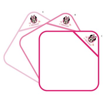   Disney Minnie kapucnis babatörölköző hímzett mintával - világosrózsaszín