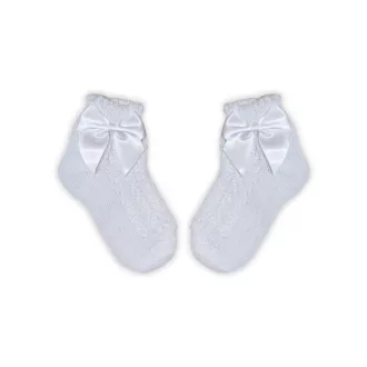 Baba zokni kislányoknak horgolt felsőrésszel - masni díszítéssel (13/14)