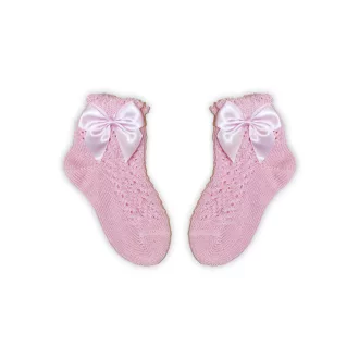Baba zokni kislányoknak horgolt felsőrésszel - masni díszítéssel (13/14)