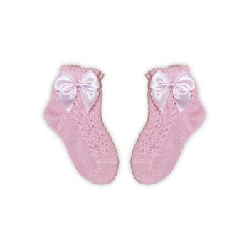 Baba zokni kislányoknak horgolt felsőrésszel - masni díszítéssel (13/14)