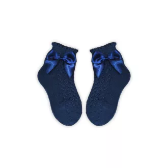 Baba zokni kislányoknak horgolt felsőrésszel - masni díszítéssel (13/14)