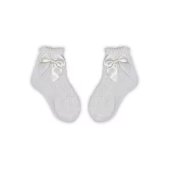 Baba zokni kislányoknak horgolt felsőrésszel - masni díszítéssel (14/15)