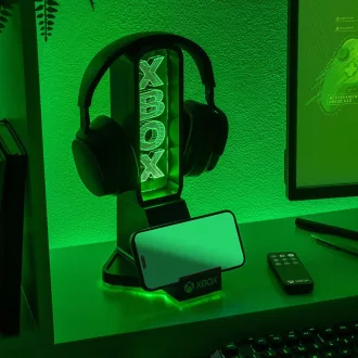 Xbox LED NEON gamer fejhallgató + telefontartó állvány