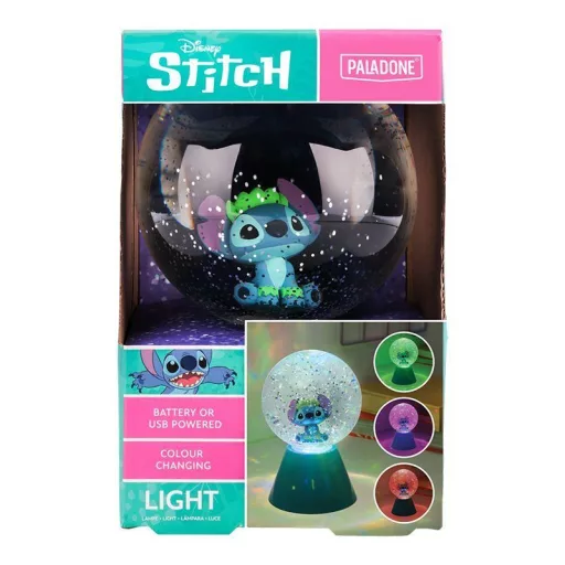 Disney Lilo és Stitch, A csillagkutya LED csillogó világító hógömb