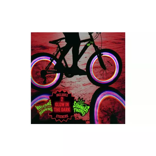 Stranger Things LED világító szelepsapka biciklire/autóra + matricák