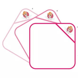   Disney Hercegnők kapucnis babatörölköző hímzett mintával - világosrózsaszín