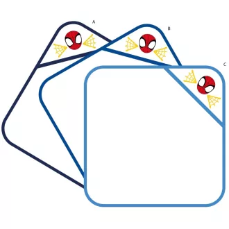   Pókember kapucnis babatörölköző hímzett mintával - sötétkék