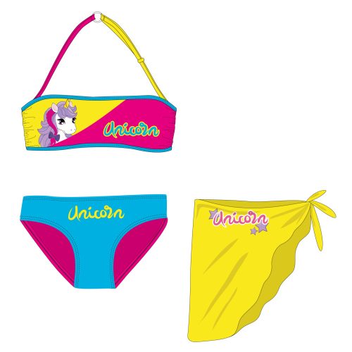 Unikornis kislány fürdőruha szett - bikini+szoknya (104)