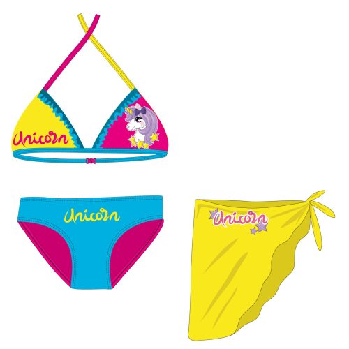 Unikornis kislány fürdőruha szett - bikini+szoknya (116)