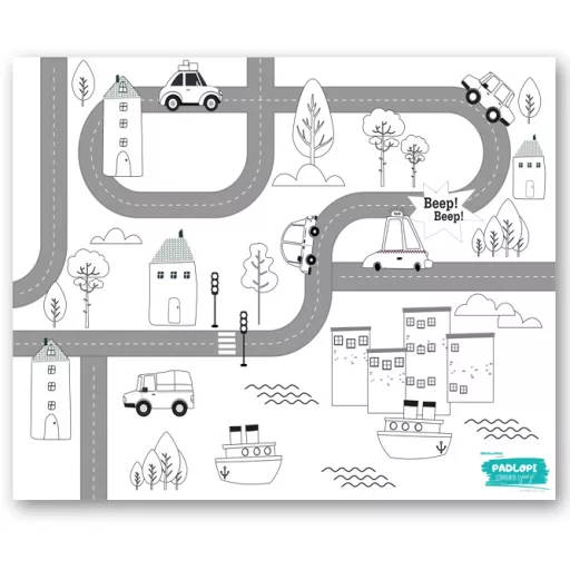 Autópálya Padlopi letörölhető óriás színező 70x50cm