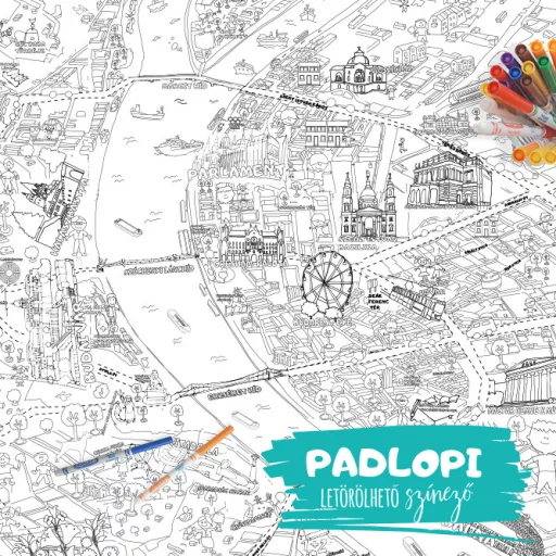 Budapest Padlopi letörölhető színező