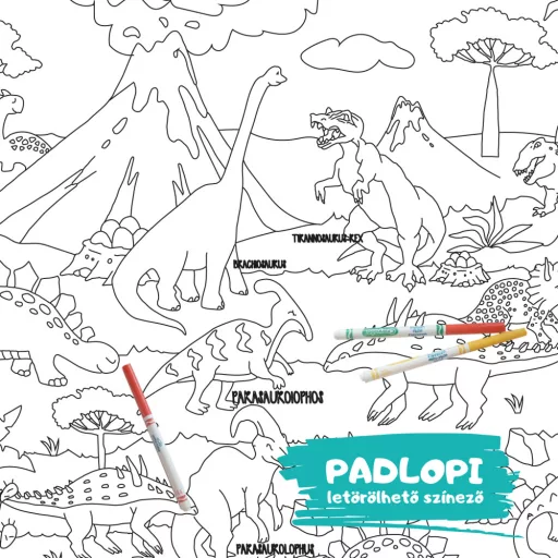 Dinoszaurusz Padlopi letörölhető színező