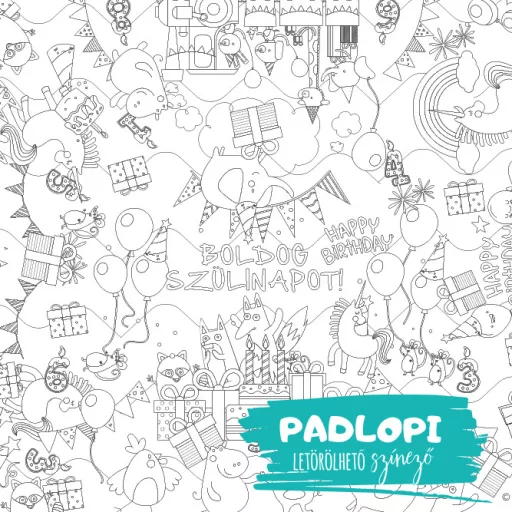 Szülinap Padlopi letörölhető színező