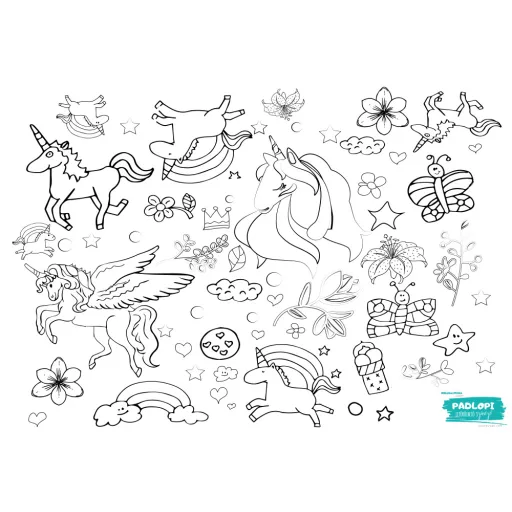 Unikornis Padlopi letörölhető színező