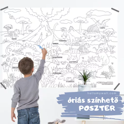 Dinoszaurusz - Óriás papírszínező (97x68)