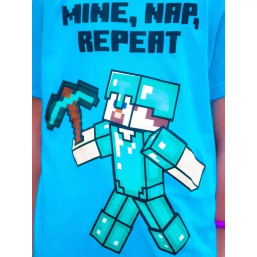 Minecraft gyerek rövid pizsama 8 év 128cm