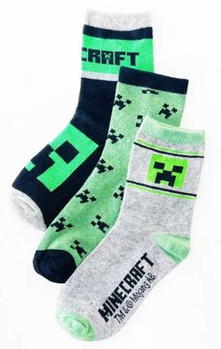 Minecraft Creeper gyerek zokni (3 pár)