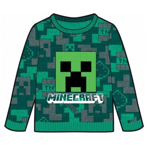 Minecraft gyerek kötött pulóver