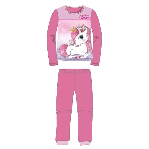 Unikornis Princess Pink gyerek hosszú pizsama 104