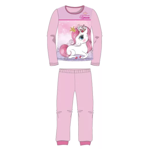 Unikornis Princess Light Pink gyerek hosszú pizsama 104
