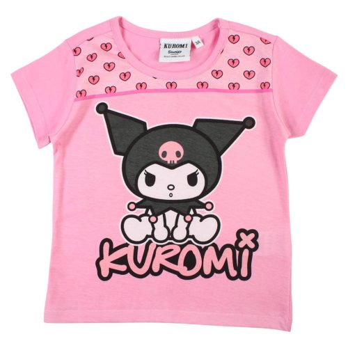 Hello Kitty Kuromi Pink gyerek rövid póló, felső 128