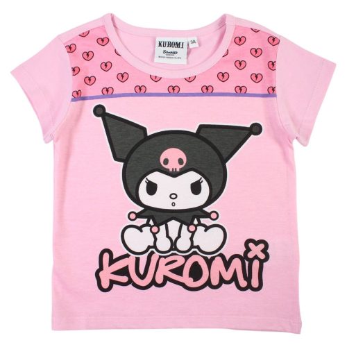 Hello Kitty Kuromi Light Pink gyerek rövid póló, felső 110