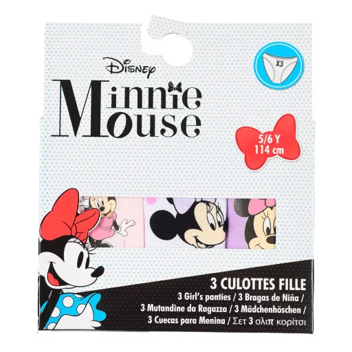 Disney Minnie Purple Dots gyerek fehérnemű, bugyi 3 darab/csomag 116/128
