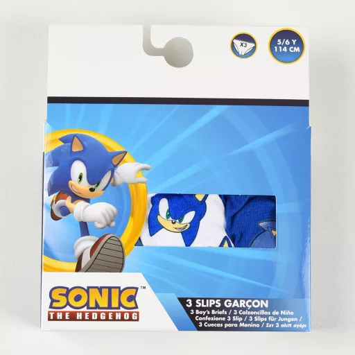 Sonic, a sündisznó Gotta Go gyerek fehérnemű, alsó 3 darab/csomag 98/104