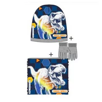   Jurassic World Attack Grey gyerek sapka + snood + kesztyű szett