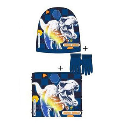 Jurassic World Attack Dark Blue gyerek sapka + snood + kesztyű szett
