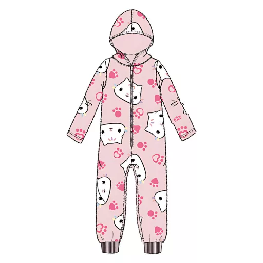 Gabi babaháza Cat Pink gyerek hosszú pizsama, overál 116