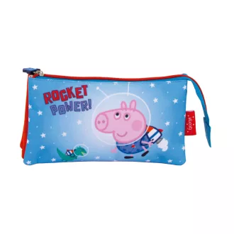 Peppa malac Rocket 3 rekeszes tolltartó (21x11cm)