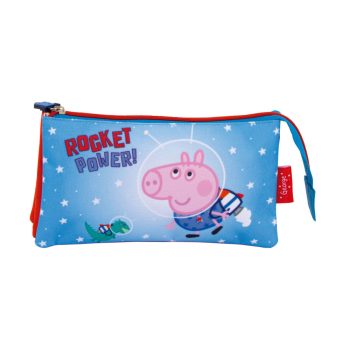 Peppa malac Rocket 3 rekeszes tolltartó (21x11cm)
