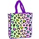 Leopárd mintás hologrammos bevásárló táska, shopping bag 34cm