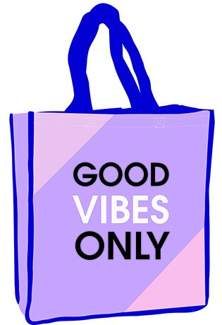 Good Vibes Only bevásárló táska, shopping bag 34cm