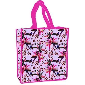 Virág Purple bevásárló táska, shopping bag 34cm