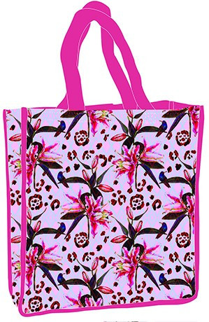 Virág Purple bevásárló táska, shopping bag 34cm